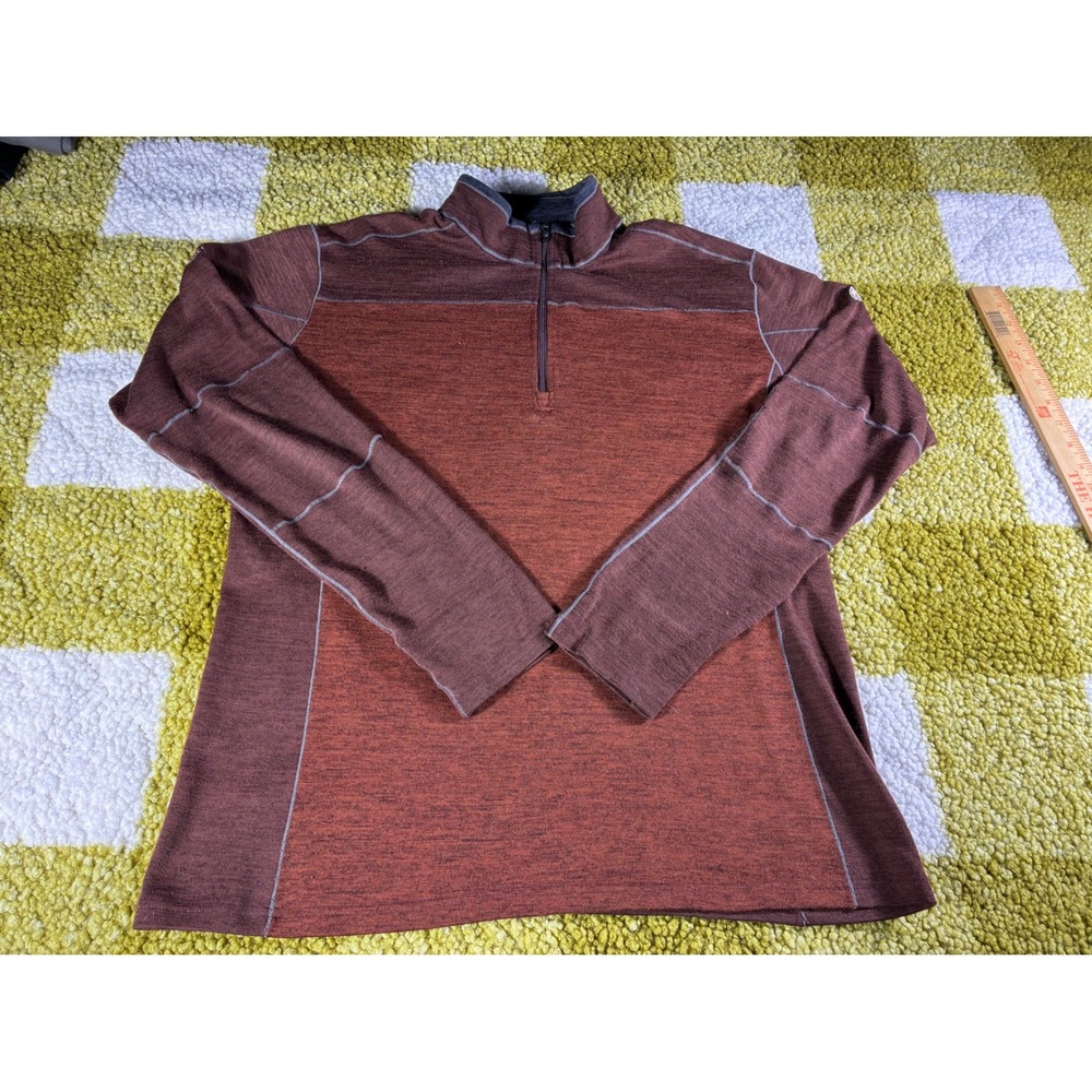 Kuhl Revel 1/4 Zip Pullover Mens Large‎ Rust Brown Heathered Sweater 3112